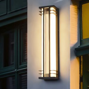 Elegancka nowoczesna lampa ścienna zewnętrzna podwójna