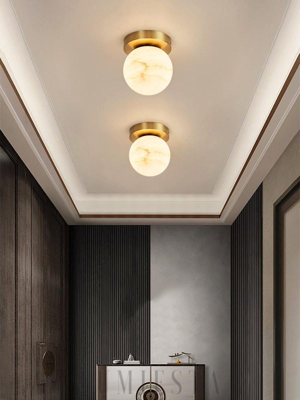 Oslo - Lampa sufitowa z alabastrowym kloszem elegancki styl