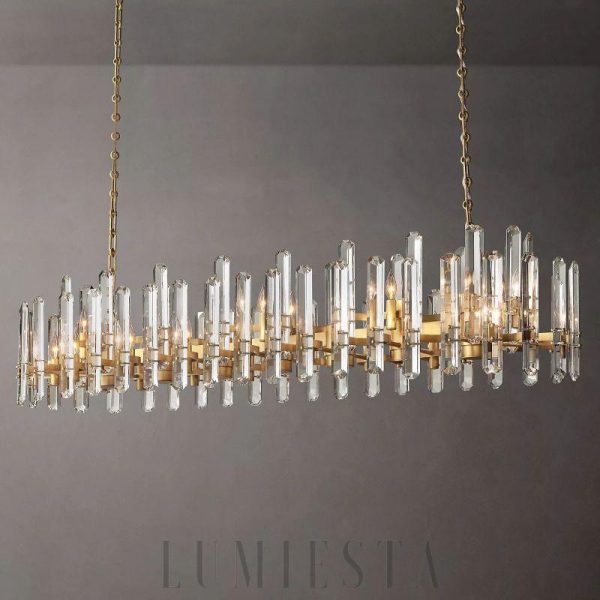 wm_26790560878631526.jpg Liniowy żyrandol pryzmatyczny 183 cm mosiądz do jadalni