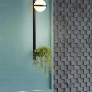 Lampa ścienna okrągła z efektem rośliny styl nowoczesny