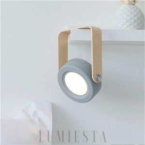 Stylowa lampa stołowa i wisząca z drewna i metalu