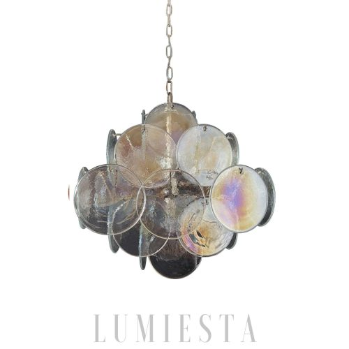 Vintage Murano hanging lamp with iridescent glass 49cm