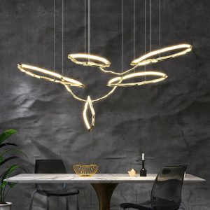 Lampa wisząca Cloud Rings w mosiądzu i białym kolorze