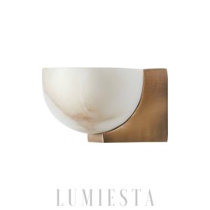 Lampa ścienna alabastrowa hemisferyczna w stylu nowoczesnym