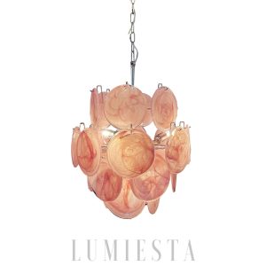 Murano Vintage 45 cm ceiling lamp, pink chandelier