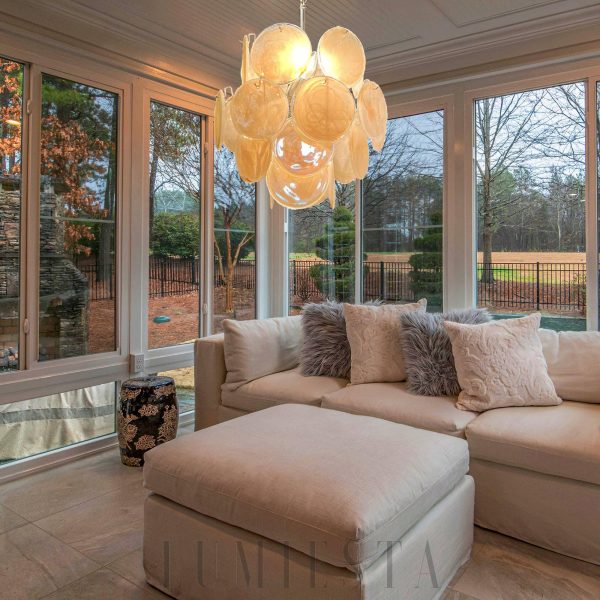 Lampa sufitowa Vintage Murano Złoty Szklany Żyrandol 45cm