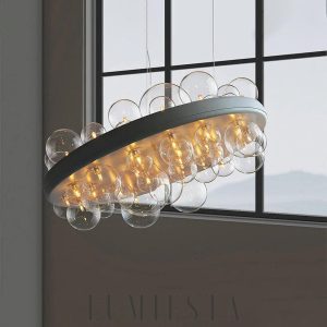 Gienah - Lampa sufitowa 46 kul, 60 cm – biała/przezroczysta