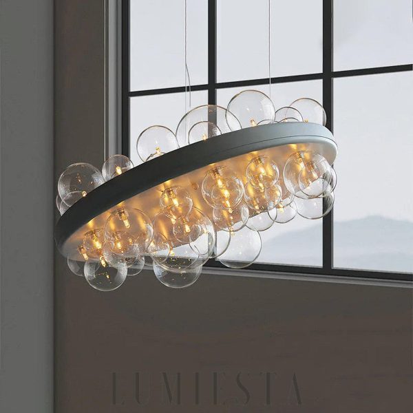 Gienah - Lampa sufitowa 46 kul, 60 cm – biała/przezroczysta