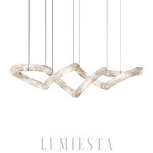 Żyrandol Alabaster Infinity designerski kształt 150cm biały