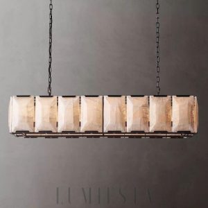 Lampa wisząca Harson Calcite 54 cali mosiądz/czarny/stal