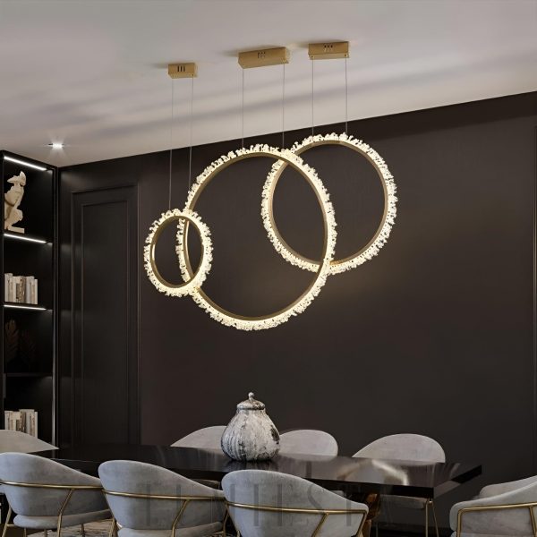 Ealing - Złoty żyrandol kryształowy okrągły Ø 40/60/80 cm