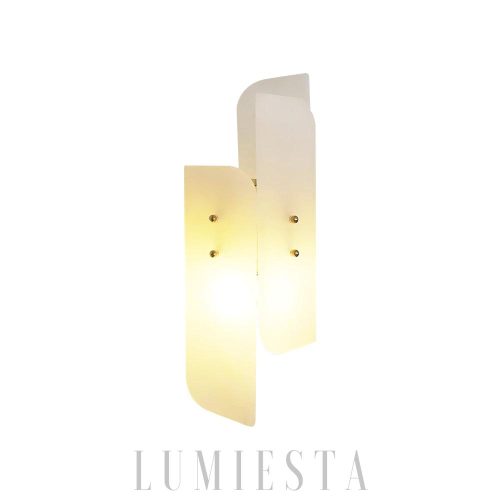 Elegancka mosiężna lampa ścienna Alabaster Megalith