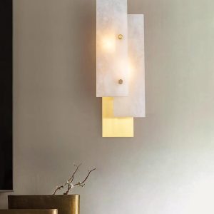 Karoo - Nowoczesna złota lampa ścienna alabastrowa 55 cm