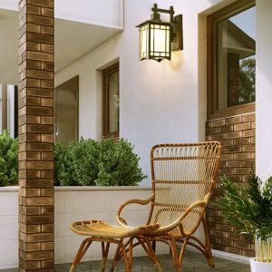 Lampa ścienna zewnętrzna Pavilion domek czarno-brązowa