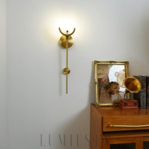 Ava - Lampa ścienna Alabaster, mosiądz, elegancka