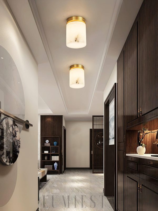 Oslo - Lampa sufitowa z alabastrowym kloszem elegancki styl