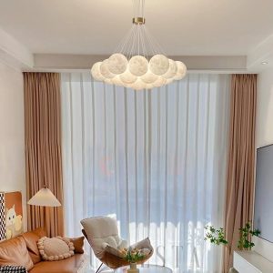 Lunaris - lampa wisząca w kształcie kul alabastrowych