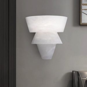 Gobi - Lampa ścienna z alabastru stożkowa, elegancka, kinkiet 23/30cm