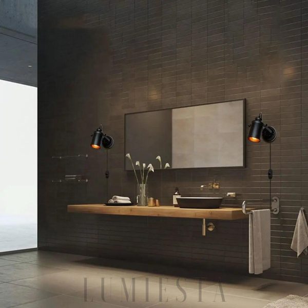 wm_3498982432051825869.jpg Nowoczesna lampa ścienna z regulowanym kloszem czarna