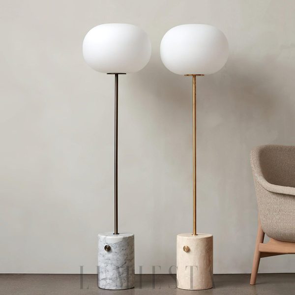 Choyu - Podłogowa z kulistym kloszem — złota lub czarna