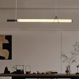 Lampa wisząca Organic Alabaster w kształcie liniowym 120cm