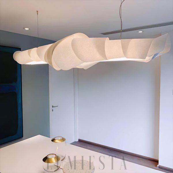 Lampa wisząca Caterpillar w białym kolorze styl nowoczesny