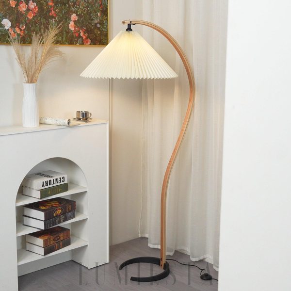 Capri - Lampa podłogowa z drewna w stylu skandynawskim 72cm