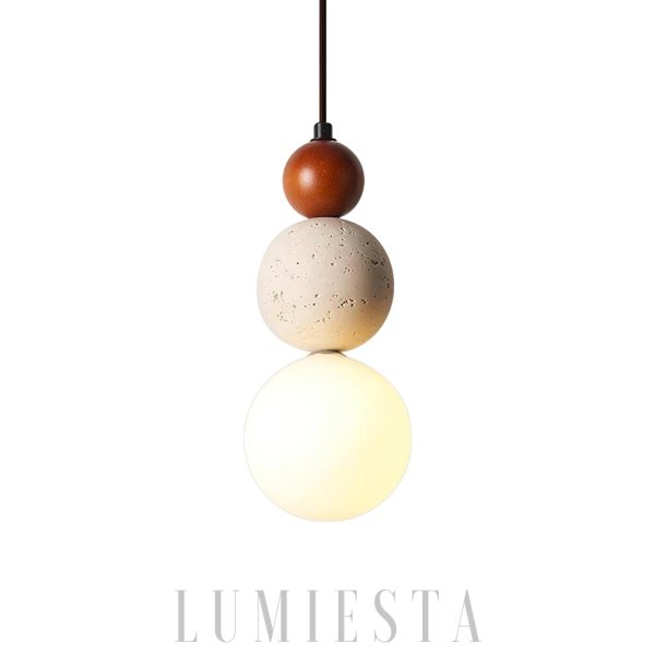 Elegant Travertine Totem-Style Pendant Lamp Model A 12cm