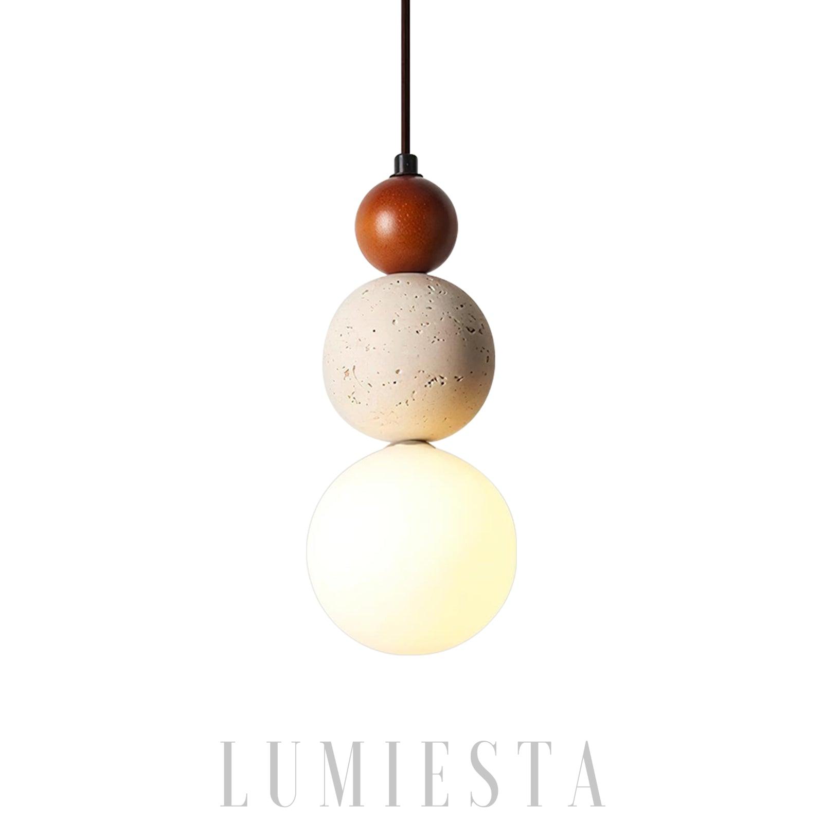 Synapto - lampa wisząca z trawertynu kula 12 cm