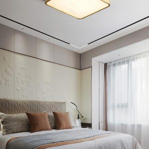 Tallinn - Geometryczna lampa sufitowa z alabastru, biała