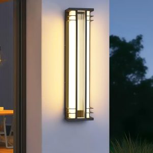 Elegancka nowoczesna lampa ścienna zewnętrzna podwójna