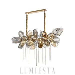 Britannica - Modern hanging chandelier, gold/gray
