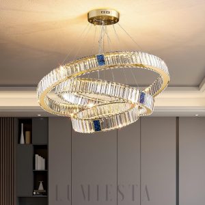 Roman - Lampa wisząca Ring złota, kryształ 40/60/80/100 cm