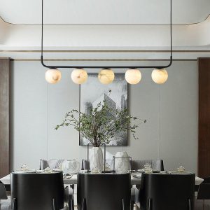 Lampa wisząca Tribeca z alabastrowymi kulami 80cm i 100cm