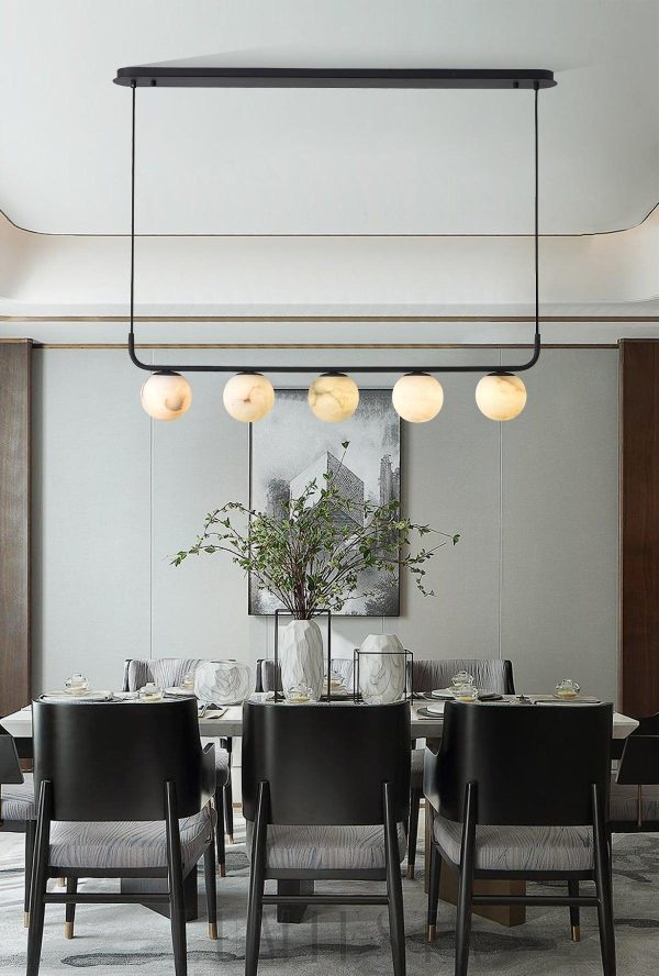 Lampa wisząca Tribeca z alabastrowymi kulami 80cm i 100cm