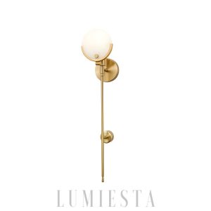 Ava - Lampa ścienna Alabaster, mosiądz, elegancka