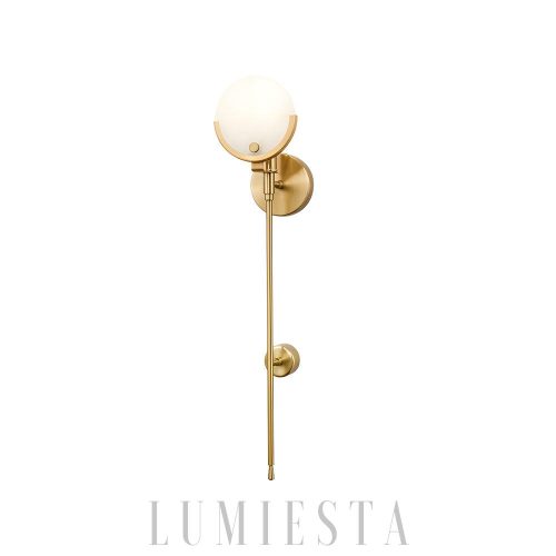 Ava - Lampa ścienna Alabaster, mosiądz, elegancka