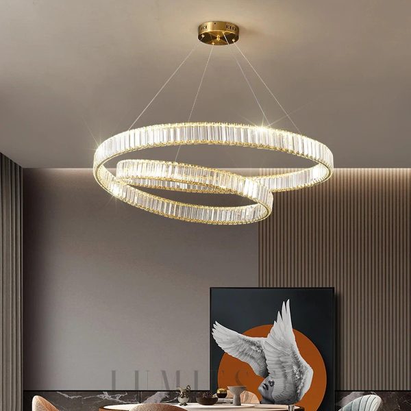Chichester - Gold crystal LED chandelier – 3 colors