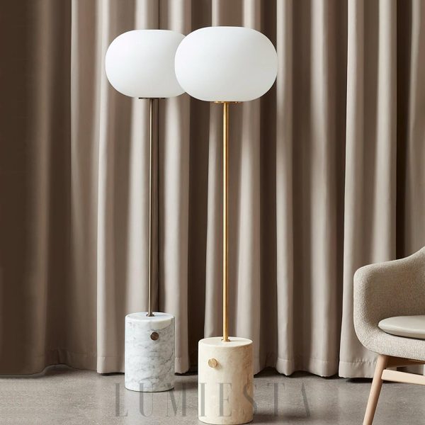 Choyu - Podłogowa z kulistym kloszem — złota lub czarna