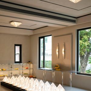 Lampa ścienna Fragment 09 chrom szklana 80 cm nowoczesna