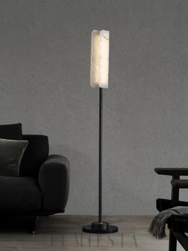 Years - Lampa 150 cm, mosiądz, alabaster, ciepłe światło