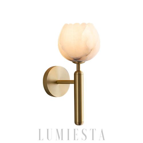 Mian - Lampa ścienna Alabaster elegancka, złoto-czarna