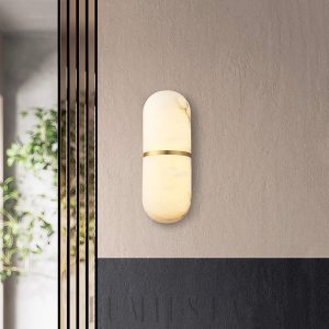 Melange - Lampa ścienna Alabaster w kształcie pigułki