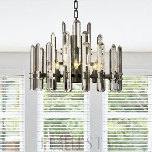  Primrose - Lampa wisząca okrągła 62 cm z mosiądzu i szkła