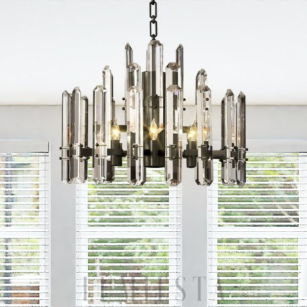  Primrose - Lampa wisząca okrągła 62 cm z mosiądzu i szkła