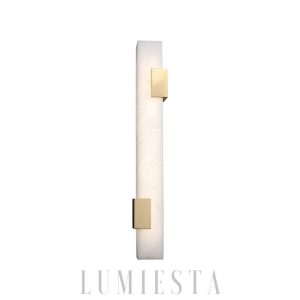 Rainier - Luksusowa biała lampa ścienna z alabastru