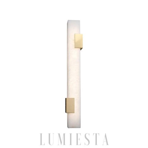 Rainier - Luksusowa biała lampa ścienna z alabastru