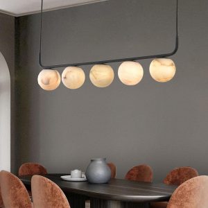 Lampa wisząca Tribeca z alabastrowymi kulami 80cm i 100cm