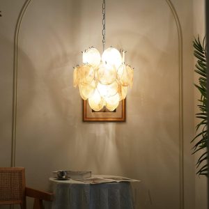 Lampa sufitowa Vintage Murano Złoty Szklany Żyrandol 45cm