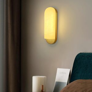 Azores - Lampa ścienna alabastrowa kwadrat/okrąg w złocie